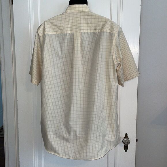 Eddie Bauer yellow & blue check wrinkle resistant cotton short sleeve shirt - Picture 7 of 9